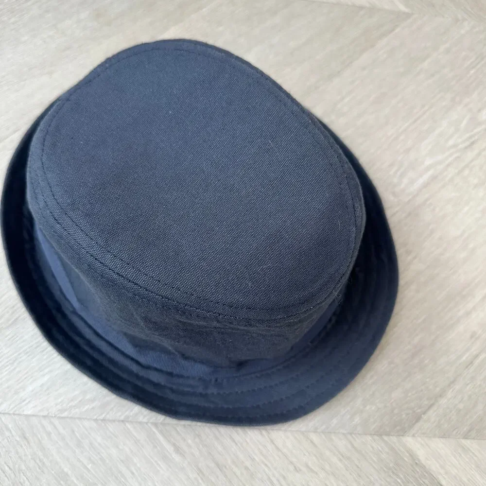 Boys Navy Blue Trilby Bucket Hat Fedora Children's Place M Medium 7-8